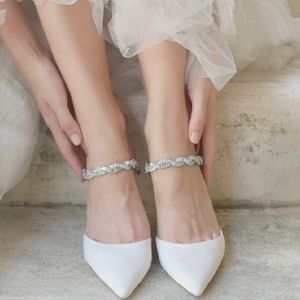 Bella Bella Wren Embellished Ivory Kitten Wedding Shoes Size 8